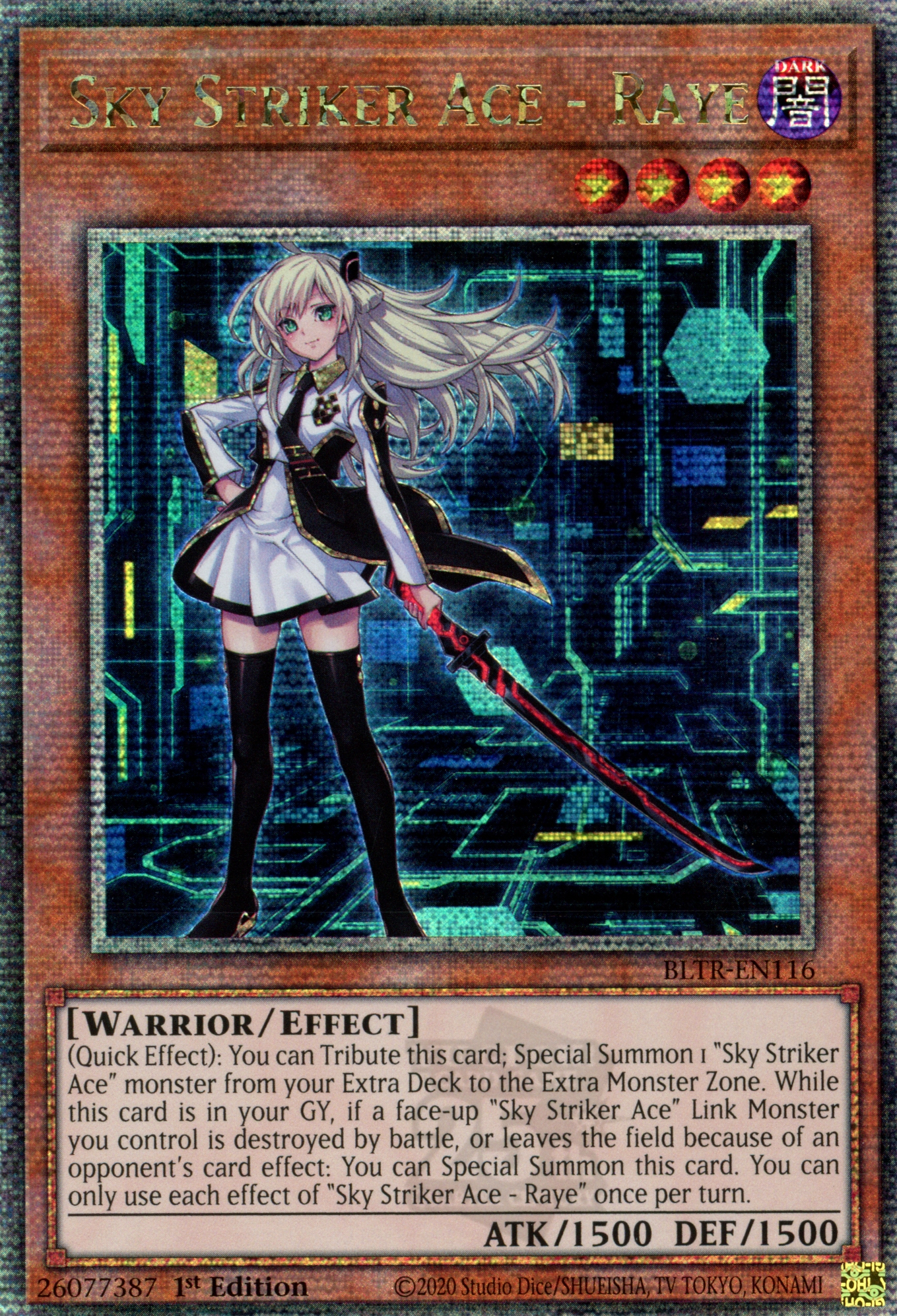Himmelsjäger-Ass - Raye - BLTR-116 - Quarter Century Secret Rare - 1. Auflage