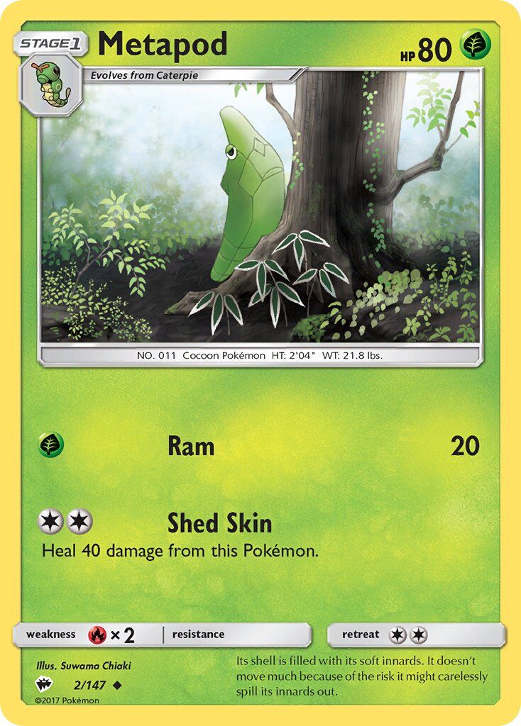 metapod-2-147-pokemon-tcg-lightly-played-en Metapod - 2/147 - Pokémon TCG - Lightly Played - EN