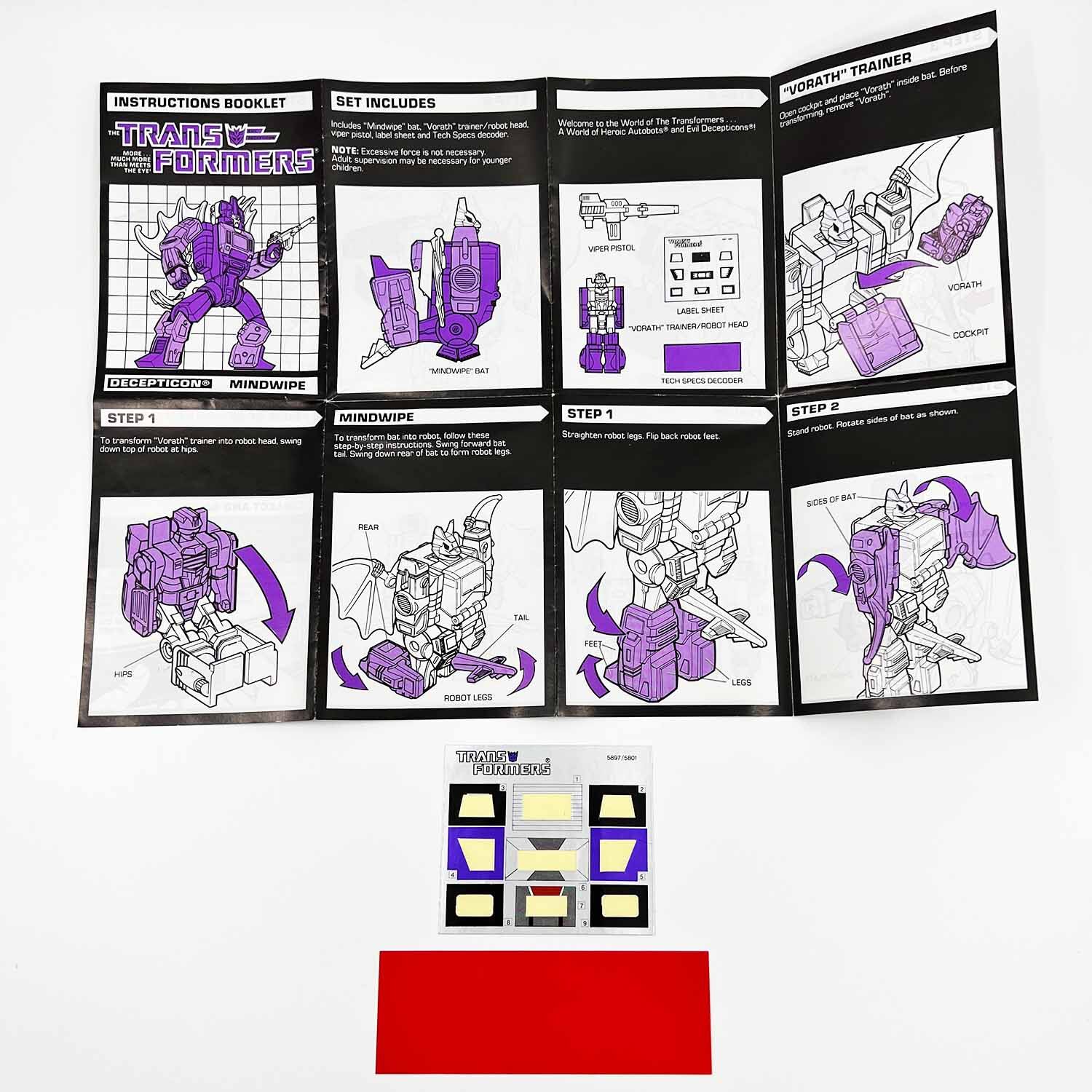 Headmaster Mindwipe Decepticon Transformers G1 1986 with Box