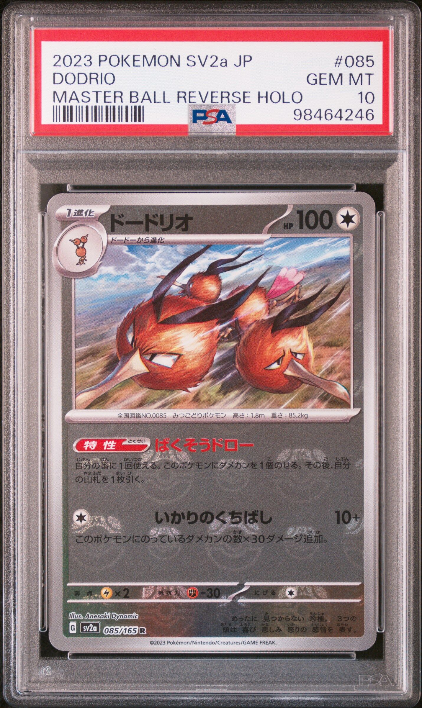 2023 POKEMON JAPANESE SV2A-POKEMON 151 #085 DODRIO MASTER BALL REVERSE HOLO - PSA 10 GEM-MT - Pokémon 2023 POKEMON JAPANESE SV2A-POKEMON 151 #085 DODRIO MASTER BALL REVERSE HOLO - PSA 10 GEM-MT - Pokémon