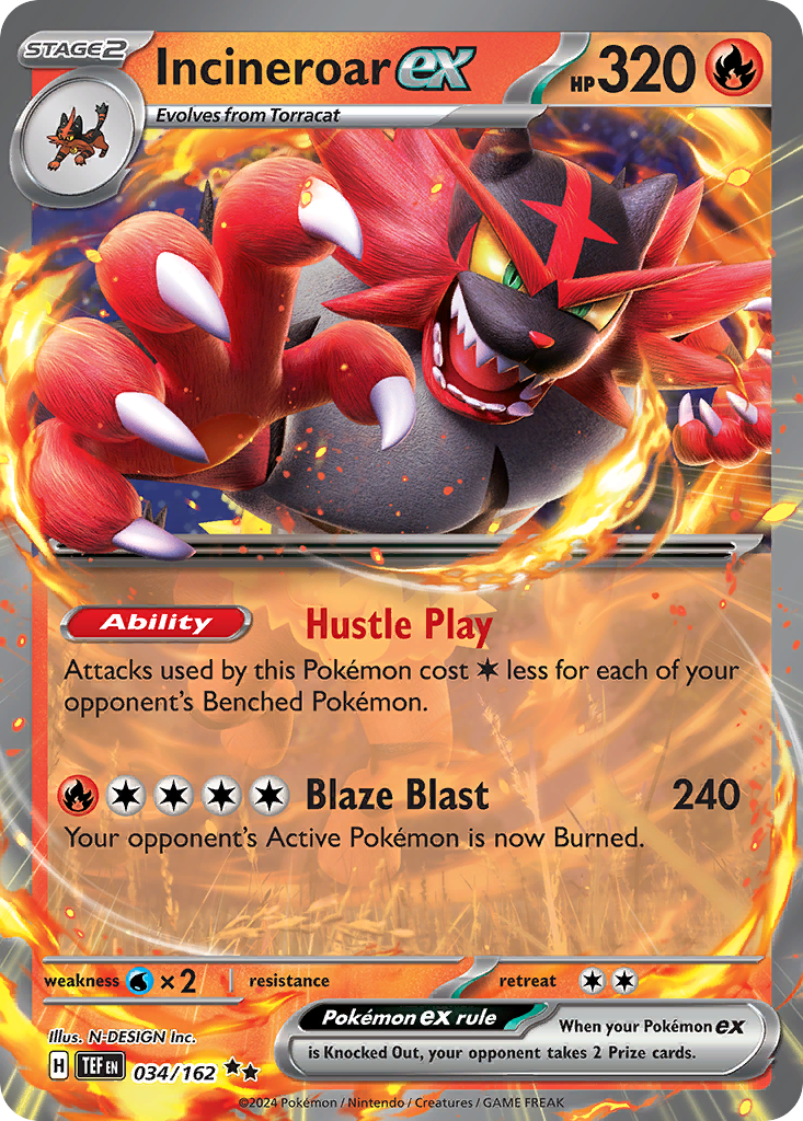 Incineroar ex - 034/162 - EN