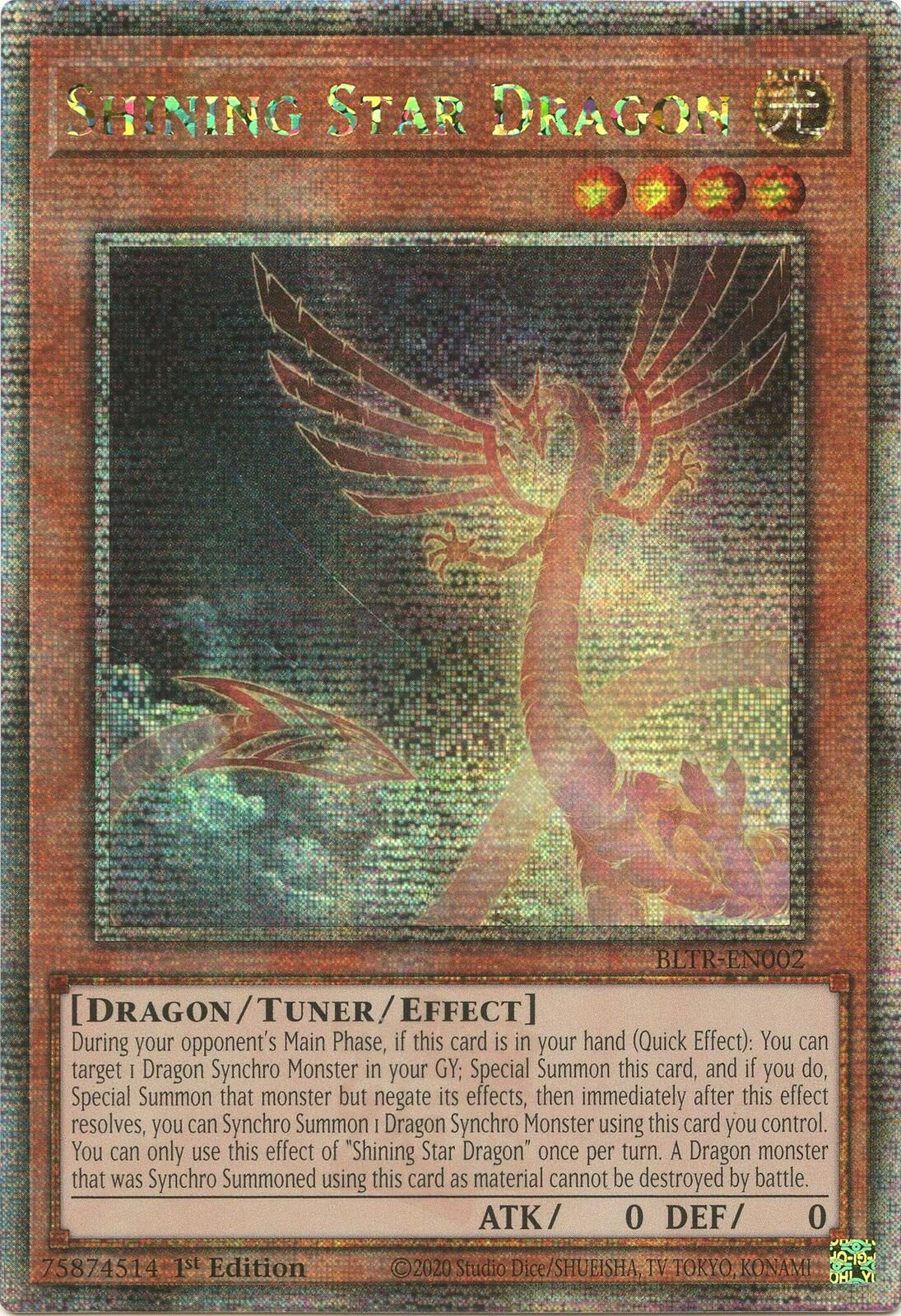 Glanzstern-Drache - BLTR-002 - Quarter Century Secret Rare - 1. Auflage Glanzstern-Drache - BLTR-002 - Quarter Century Secret Rare - 1. Auflage