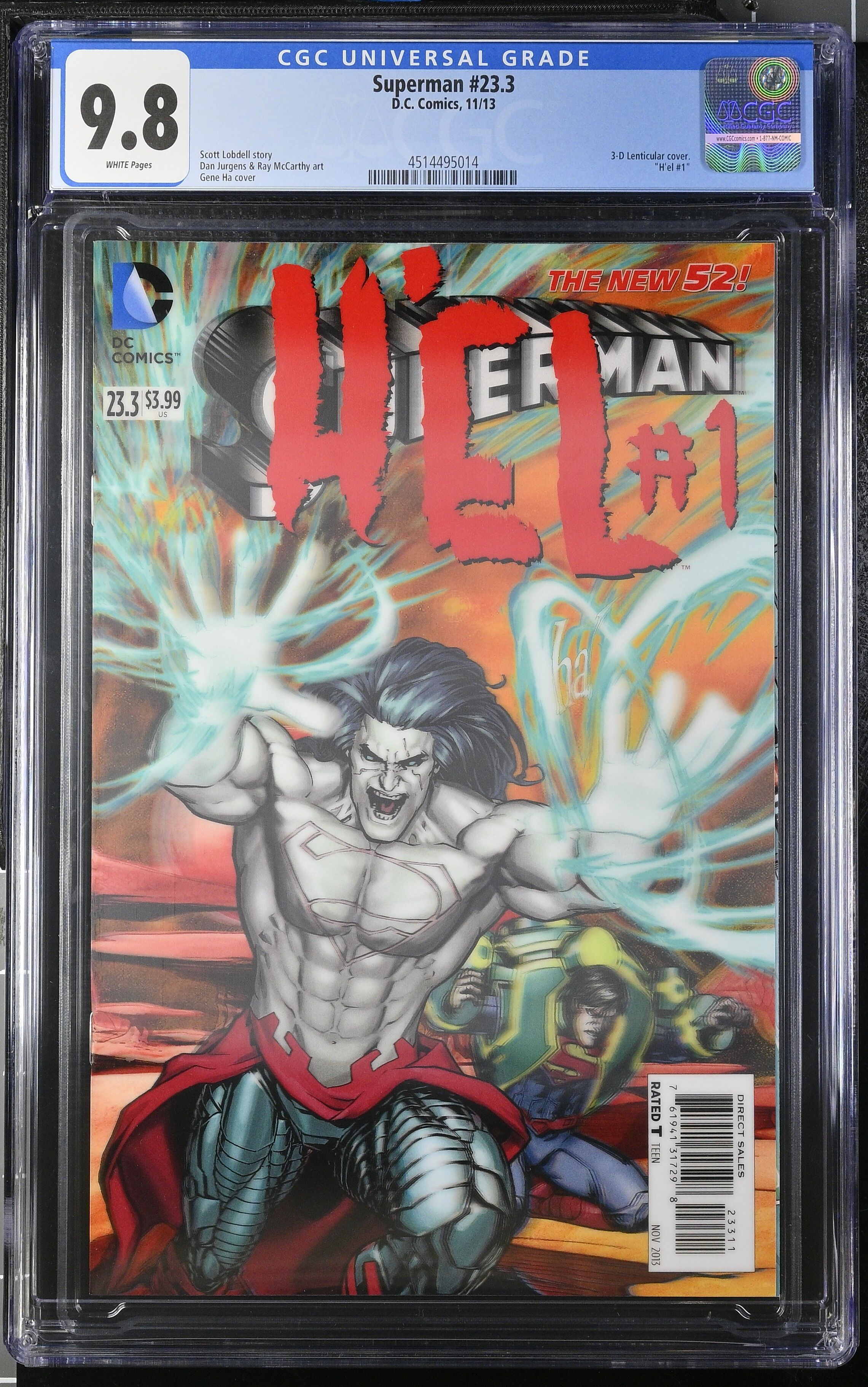 Superman #23.3 CGC 9.8 3D Lenticular Cover Top Pop!