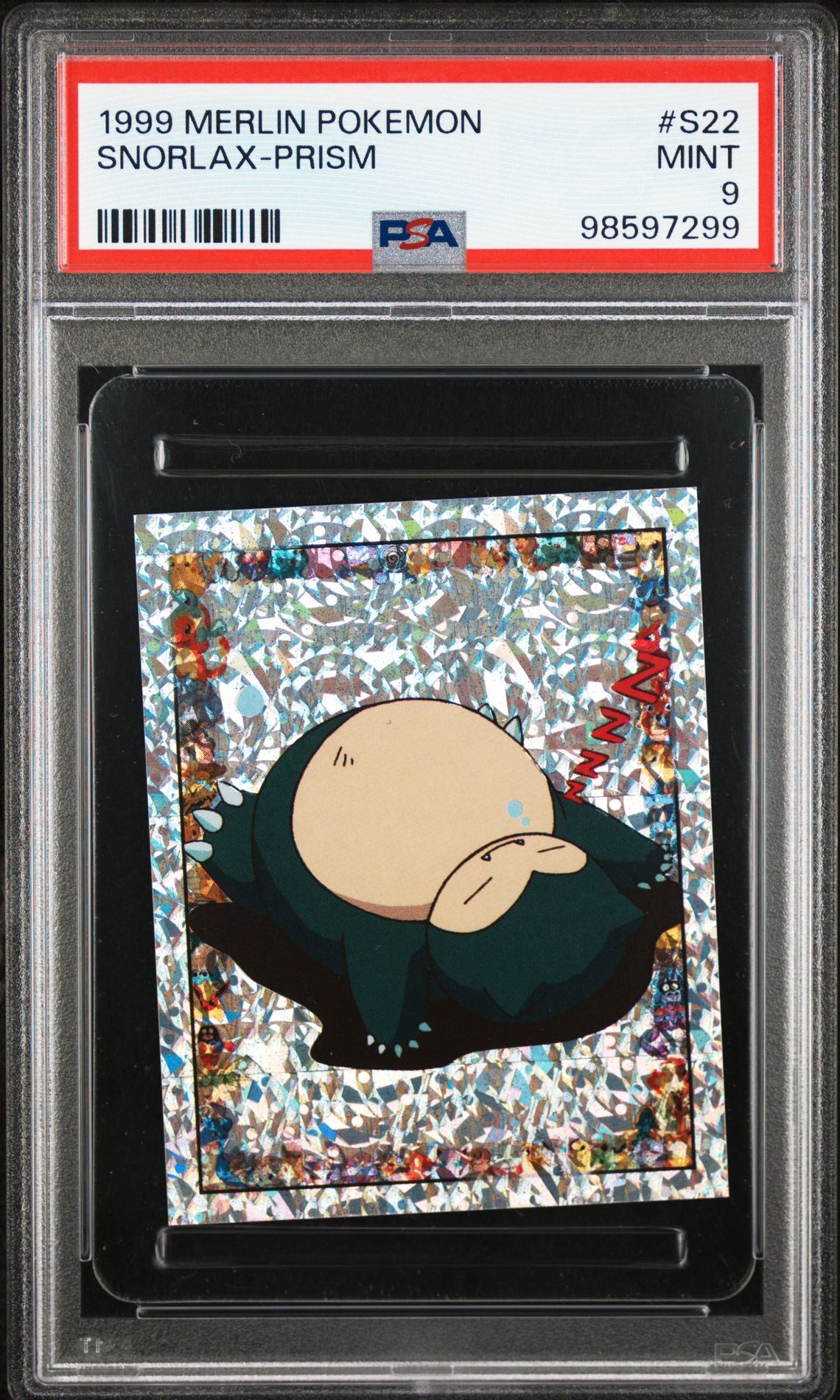 1999 MERLIN POKEMON S22 SNORLAX-PRISM - PSA 9 MINT - Pokémon 1999 MERLIN POKEMON S22 SNORLAX-PRISM - PSA 9 MINT - Pokémon