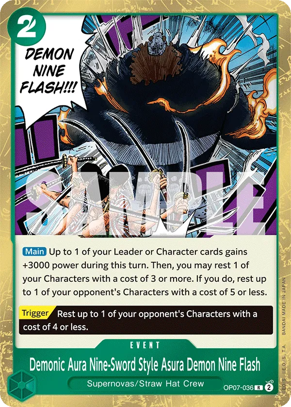 Demonic Aura Nine-Sword Style Asura Demon Nine Flash - OP07-036 Demonic Aura Nine-Sword Style Asura Demon Nine Flash - OP07-036
