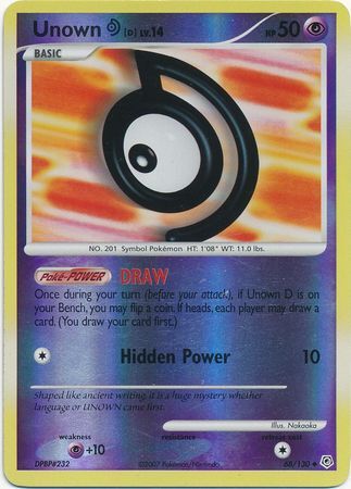 Unown D - 68/130 - Reverse Holo - EN