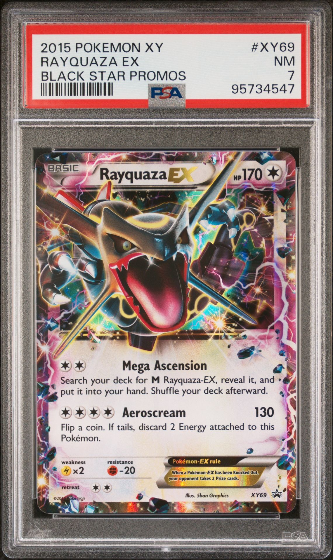 2015 POKEMON XY BLACK STAR PROMOS XY69 RAYQUAZA EX - PSA 7 NM - Pokémon