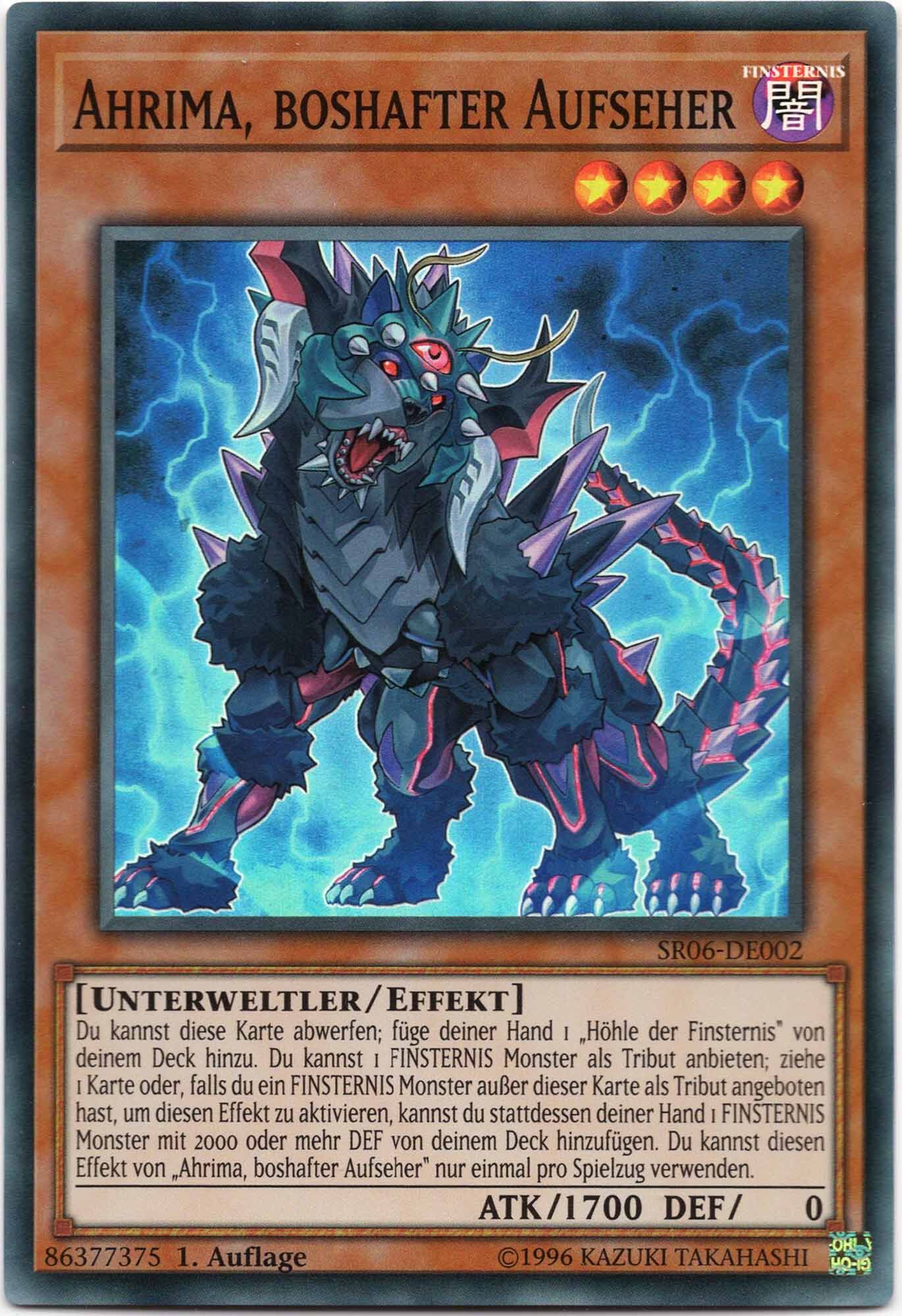 ahrima-boshafter-aufseher-sr06-de002-super-rare-1-auflage-near-mint Ahrima, boshafter Aufseher - SR06-DE002 - Super Rare - 1. Auflage (Near Mint)
