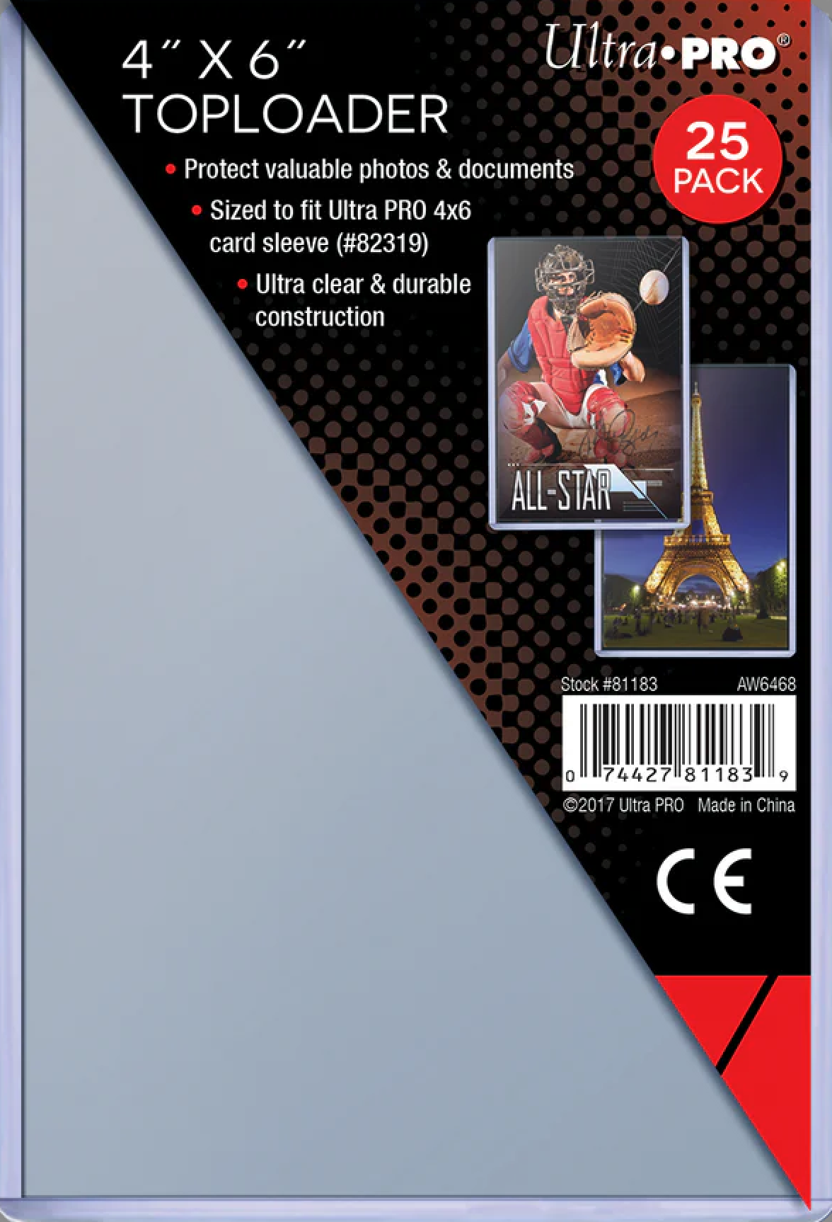 Ultra PRO - Toploader 4" x 6" Clear (25)