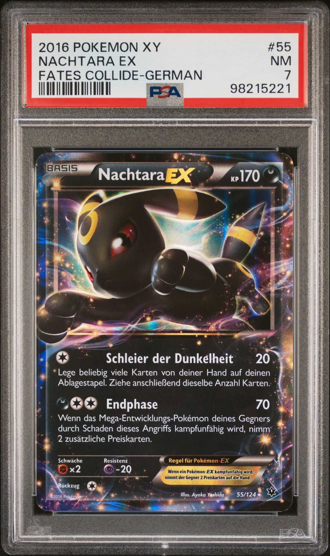 2016 POKEMON XY FATES COLLIDE 55 NACHTARA EX GERMAN - PSA 7 NM - Pokémon