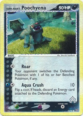 Team Aqua’s Poochyena - 55/97 - Reverse Holo - EN Team Aqua’s Poochyena - 55/97 - Reverse Holo - EN