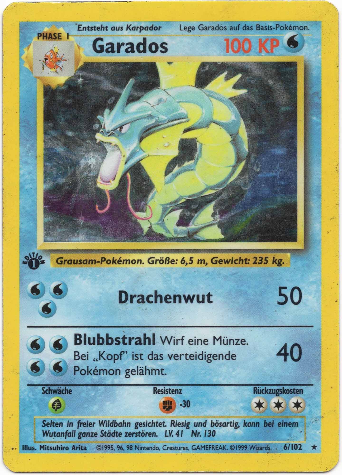 garados-6-102-1-edition-poke-mon-tcg-moderately-played Garados - 6/102 - 1. Edition - Pokémon TCG (Moderately Played)