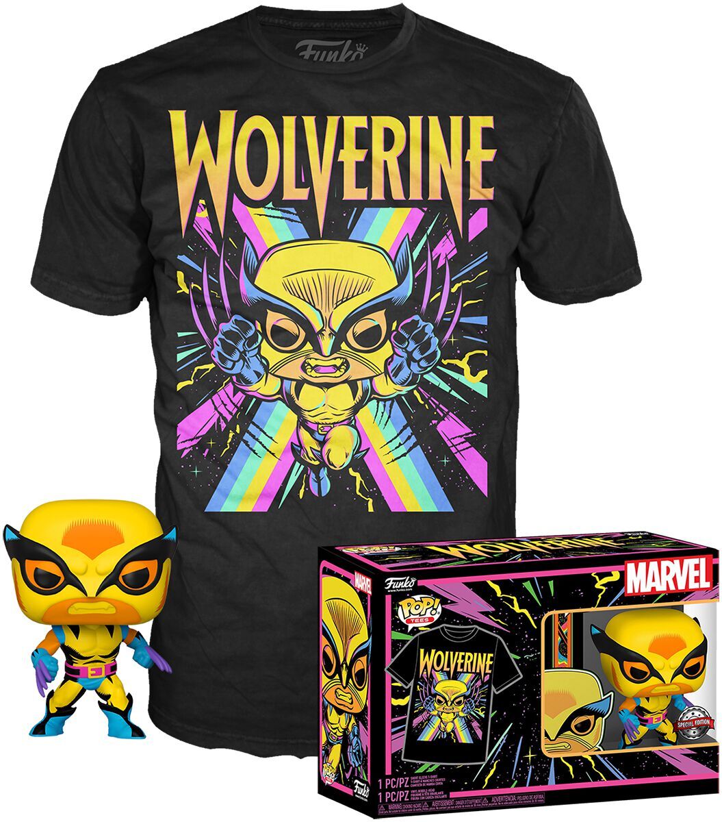 Black Light - Wolverine POP! & Tee" Funko Pop! Grösse S Black Light - Wolverine POP! & Tee" Funko Pop! Grösse S