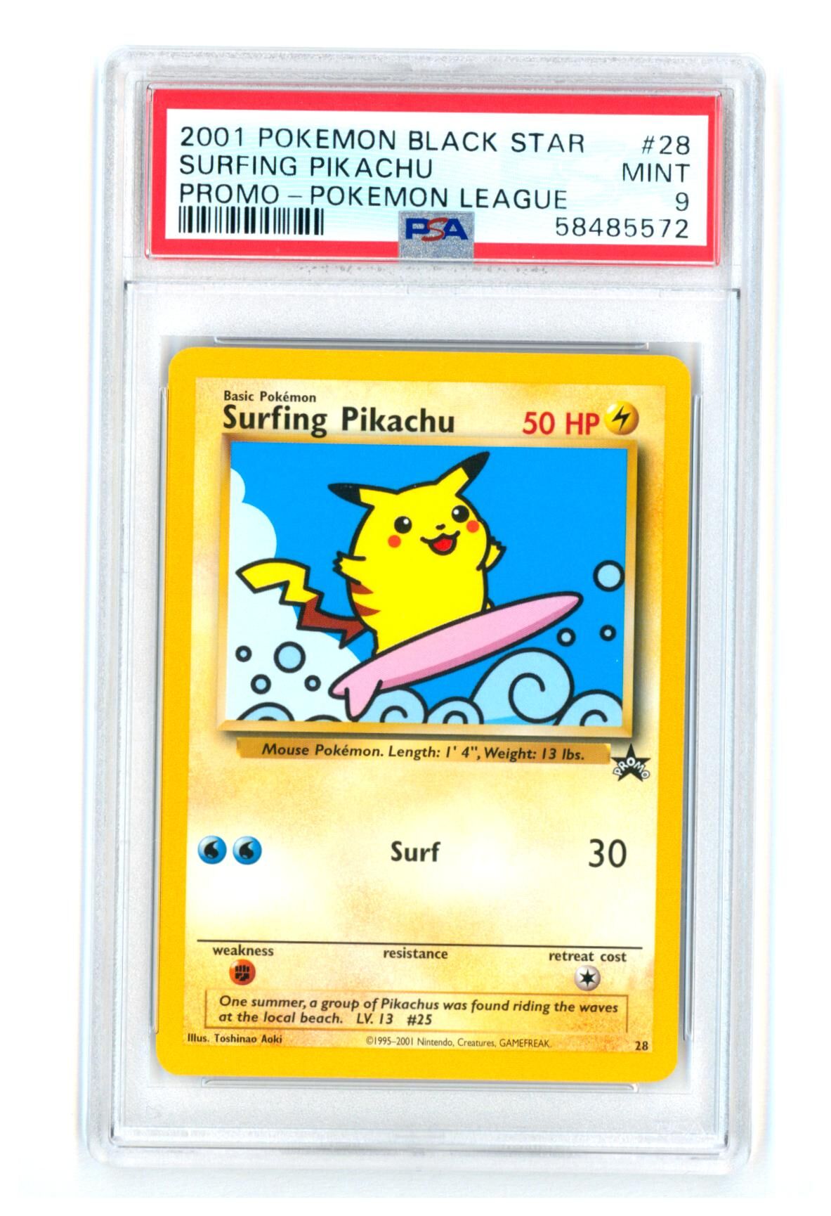 surfing-pikachu-black-star-promo-28-psa-9-mint-pokemon-58485572 Surfing Pikachu - Black Star Promo 28 - PSA 9 MINT - Pokémon