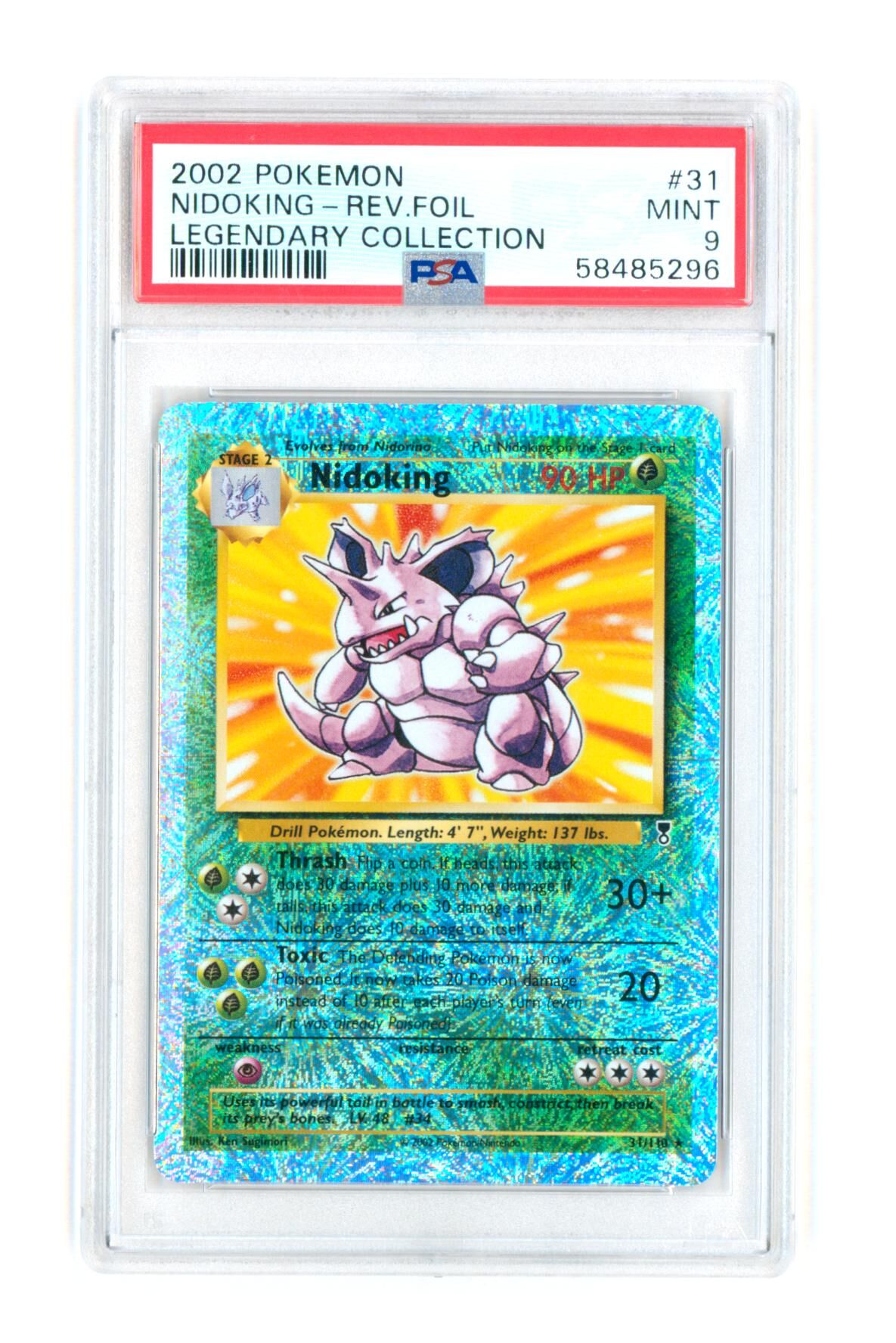 Nidoking 31/110 - Legendary Collection - Rev. Foil - 2002 - PSA 9 MINT - Pokémon