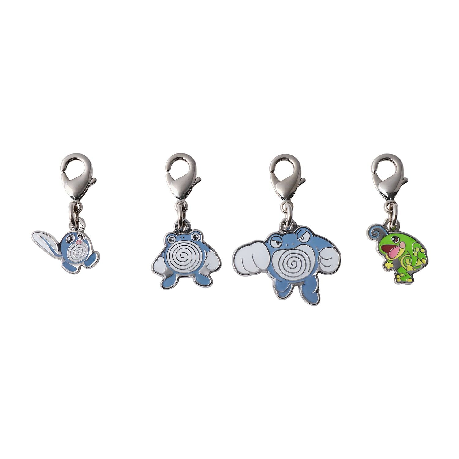 Pokemon Center - Poliwhirl, Poliwrath, Politoed Schlüsselanhänger - 4 Stück
