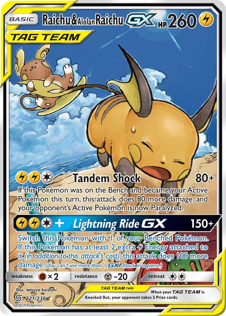 Raichu & Alolan Raichu-GX - 221/236 - EN Raichu & Alolan Raichu-GX - 221/236 - EN