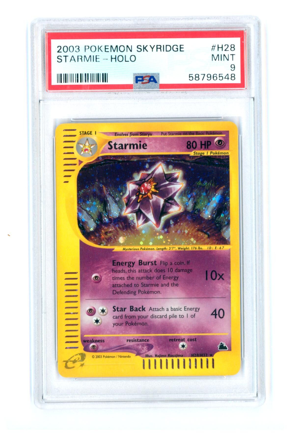 Starmie H28/H32 - Skyridge - Holo Rare - PSA 9 MINT - Pokémon Starmie H28/H32 - Skyridge - Holo Rare - PSA 9 MINT - Pokémon