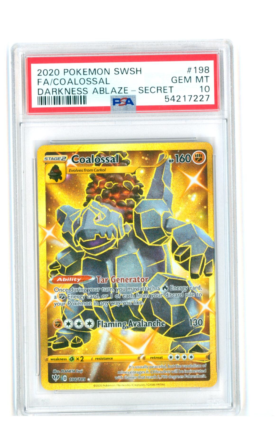 Coalossal 198/189 - Darkness Ablaze - PSA 10 GEM-MT - Pokemon Coalossal 198/189 - Darkness Ablaze - PSA 10 GEM-MT - Pokemon