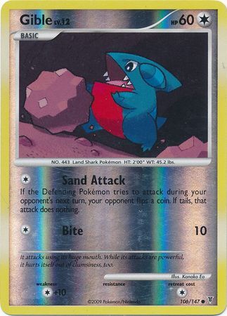 Gible - 106/147 - Reverse Holo - EN Gible - 106/147 - Reverse Holo - EN