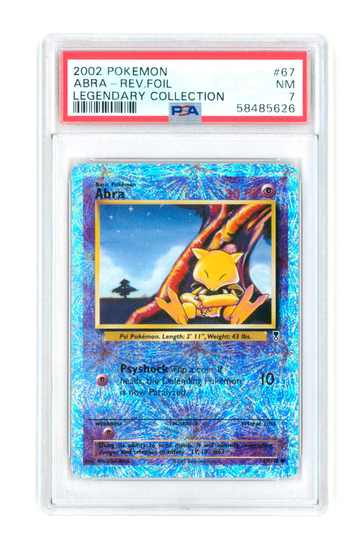 Abra 67/110 - Legendary Collection - Rev. Foil - 2002 - PSA 7 NM - Pokémon