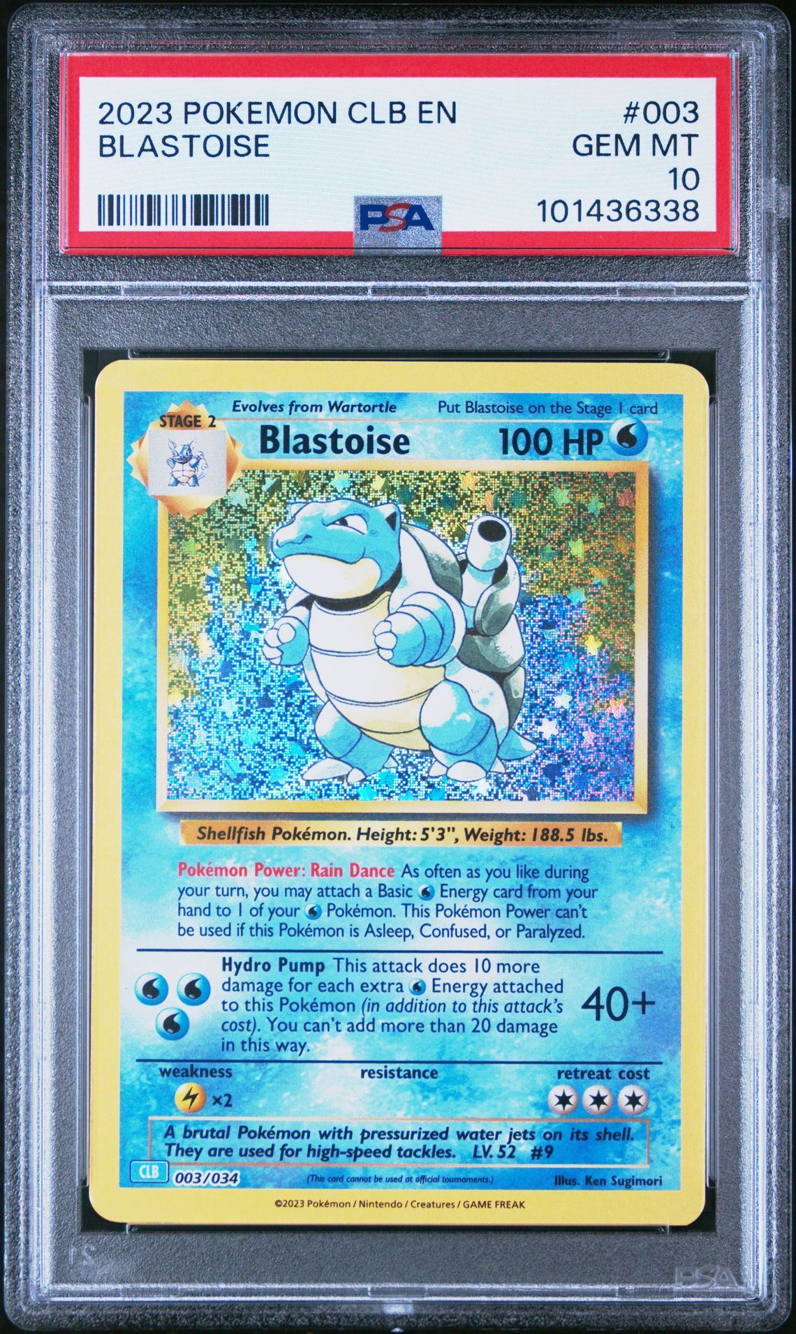 2023 POKEMON CLB-TRADING CARD GAME CLASSIC BLASTOISE & SUICUNE ex DECK #003 BLASTOISE - PSA 10 GEM-MT - Pokemon 2023 POKEMON CLB-TRADING CARD GAME CLASSIC BLASTOISE & SUICUNE ex DECK #003 BLASTOISE - PSA 10 GEM-MT - Pokemon