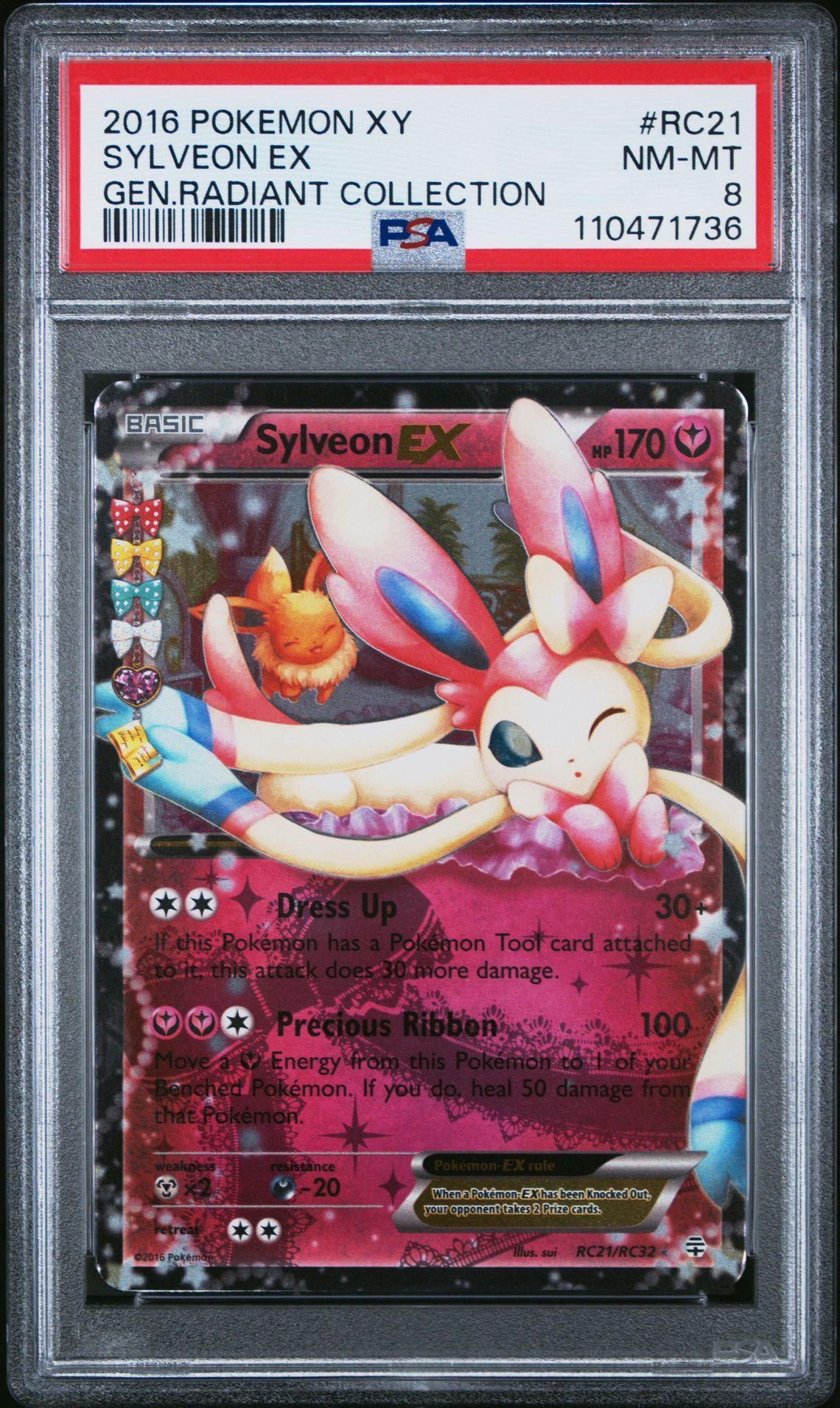 2016 POKEMON XY GENERATIONS RADIANT COLLECTION RC21 SYLVEON EX - PSA 8 NM-MT - Pokémon 2016 POKEMON XY GENERATIONS RADIANT COLLECTION RC21 SYLVEON EX - PSA 8 NM-MT - Pokémon