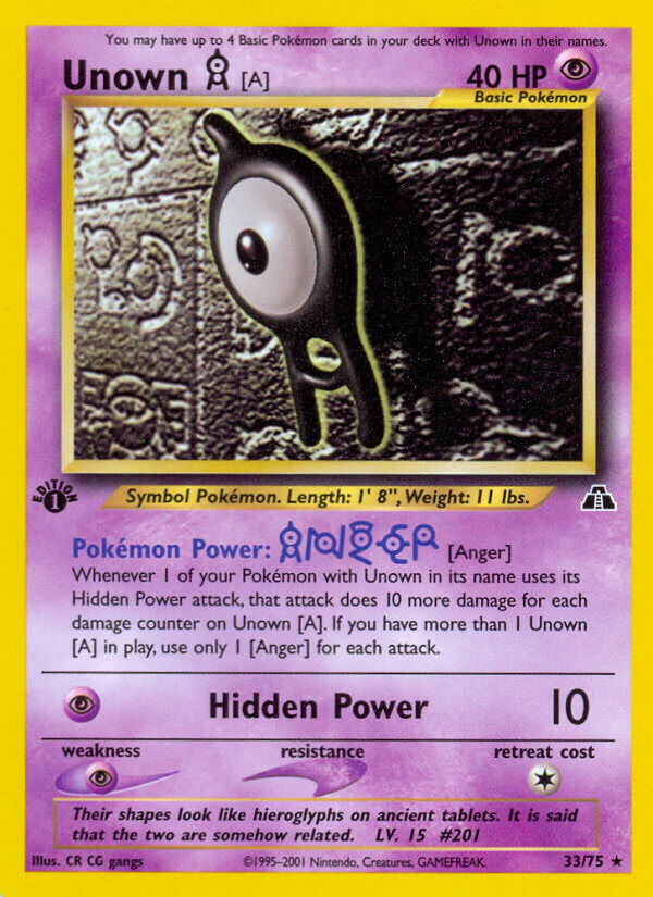 Unown A - 33/75 - Unlimited - EN