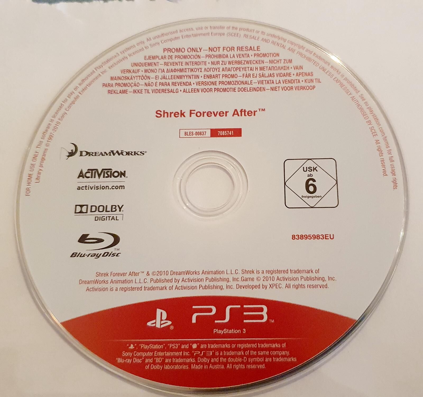Shrek Forever After [Promo Not For Resale] - OVP - PS3 - EN