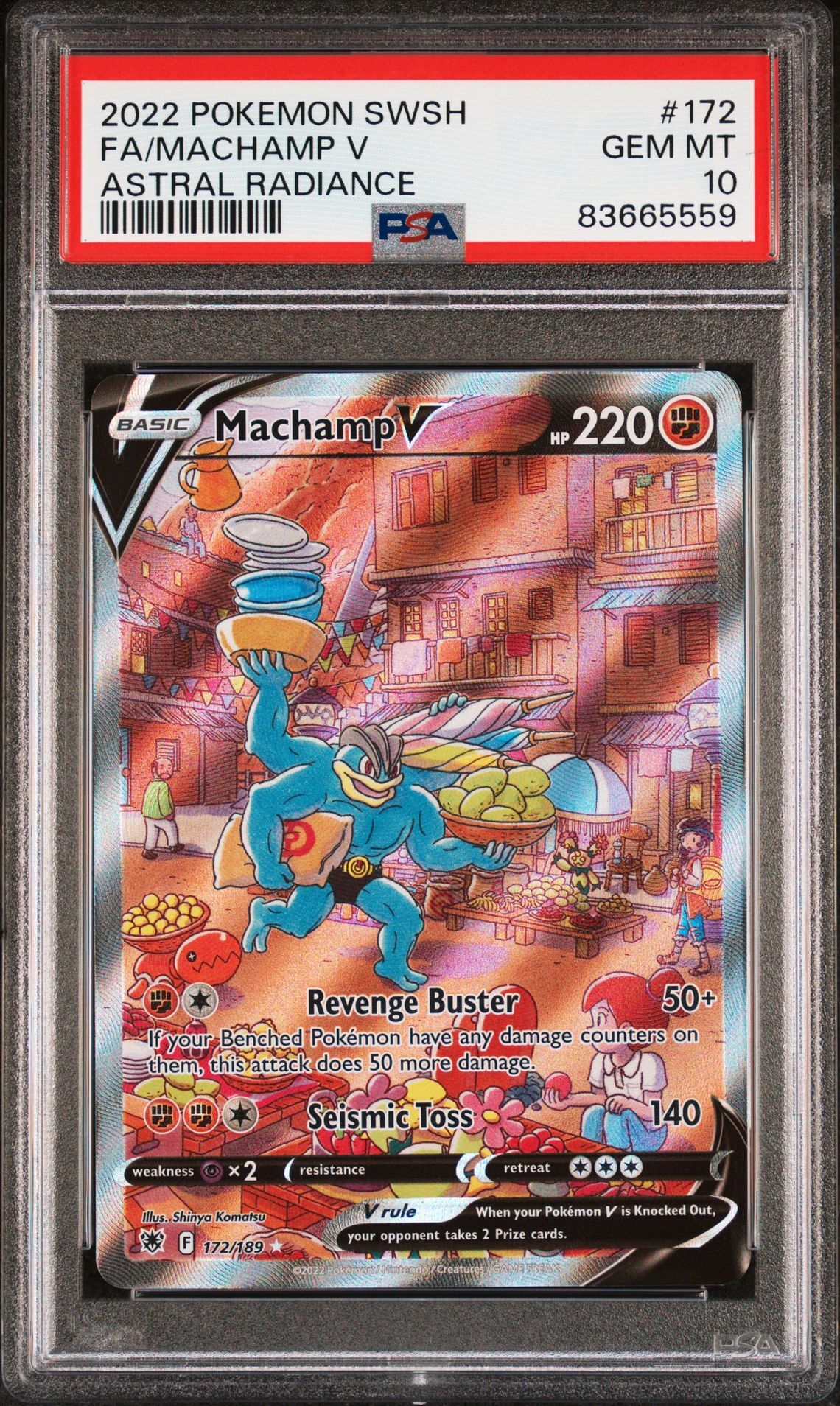 2022 POKEMON SWORD & SHIELD ASTRAL RADIANCE 172 FULL ART/MACHAMP V - PSA 10 GEM-MT 2022 POKEMON SWORD & SHIELD ASTRAL RADIANCE 172 FULL ART/MACHAMP V - PSA 10 GEM-MT