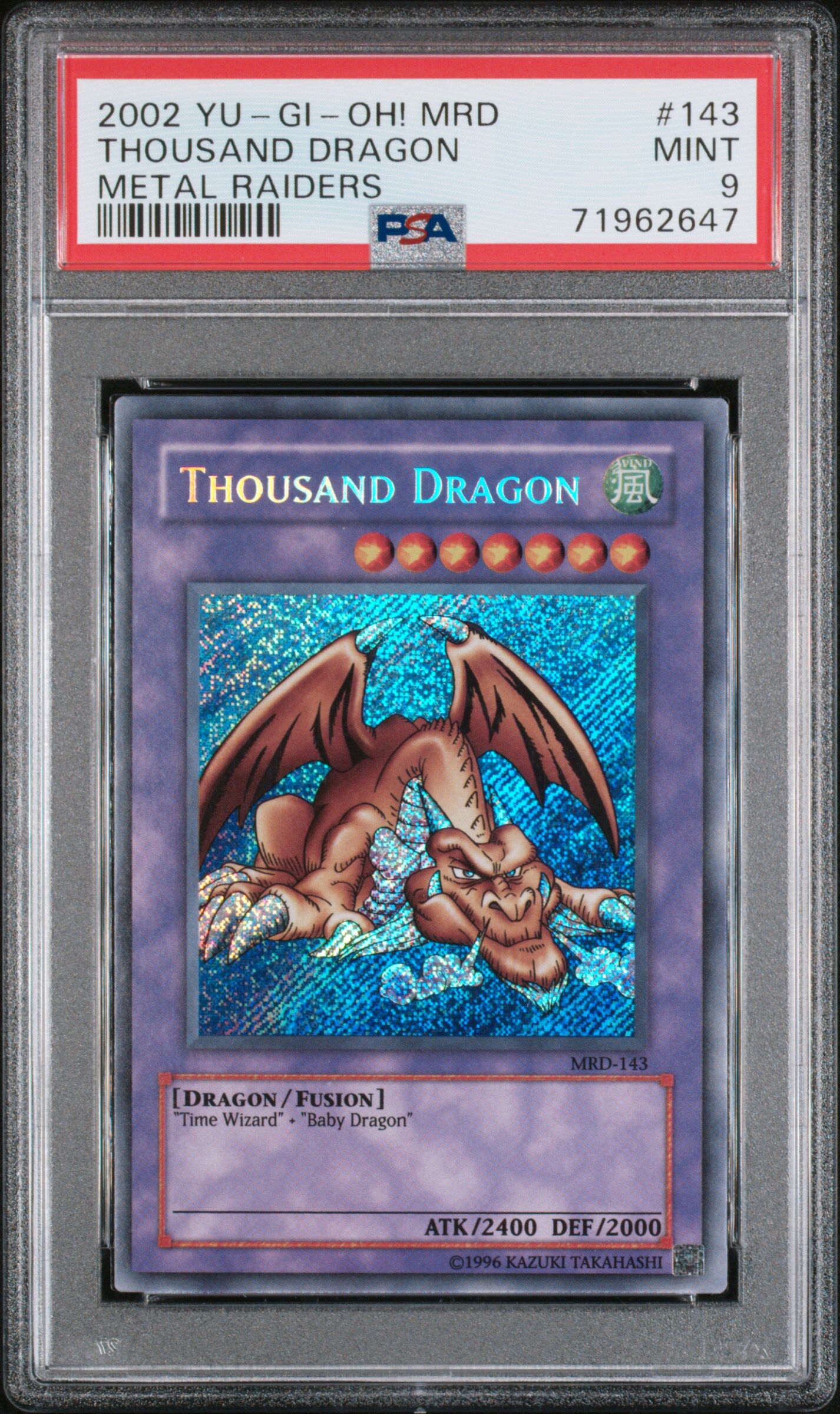 Thousand Dragon MRD-143 - Metal Raiders - Secret Rare - PSA 9 MINT - Yu-Gi-Oh!