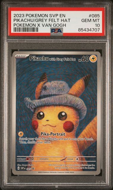 Pikachu/Grey Felt Hat Pokemon x Van Gogh #085 - svp en-sv Black Star Promo - PSA 10 GEM-MT - Pokemon