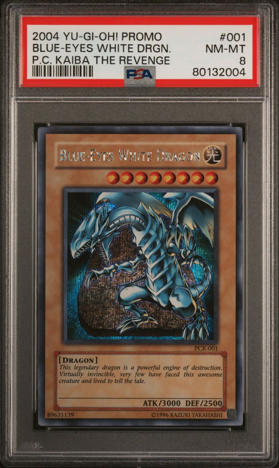 2004 YU-GI-OH! PROMO 001 BLUE-EYES WHITE DRAGON POWER OF CHAOS: KAIBA THE REVENGE - PSA 8 NM-MT 2004 YU-GI-OH! PROMO 001 BLUE-EYES WHITE DRAGON POWER OF CHAOS: KAIBA THE REVENGE - PSA 8 NM-MT