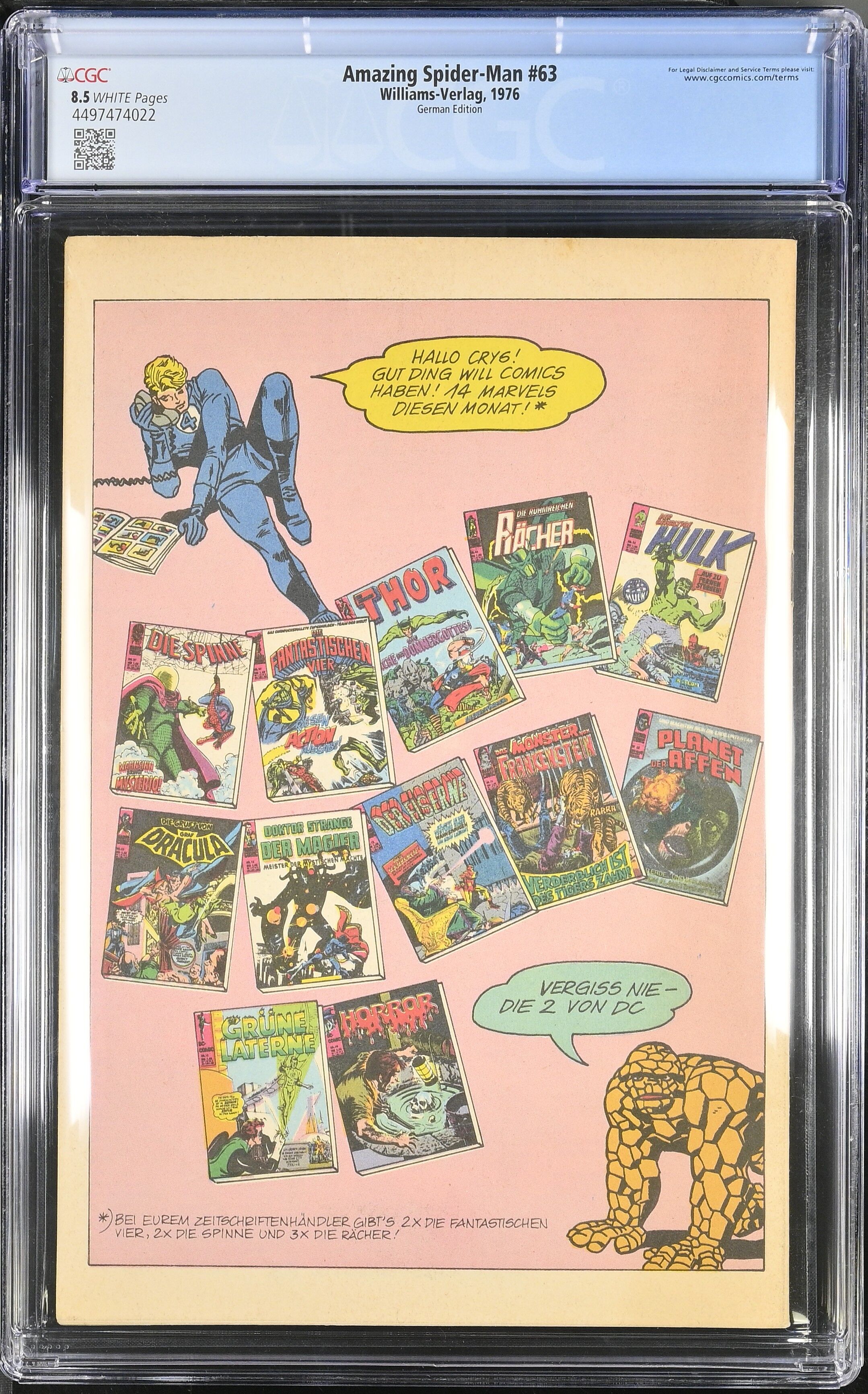 Amazing Spider-Man #63 CGC 8.5 Spinne #64 Williams