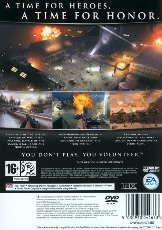 Medal of Honor: European Assault - PS2 - DE