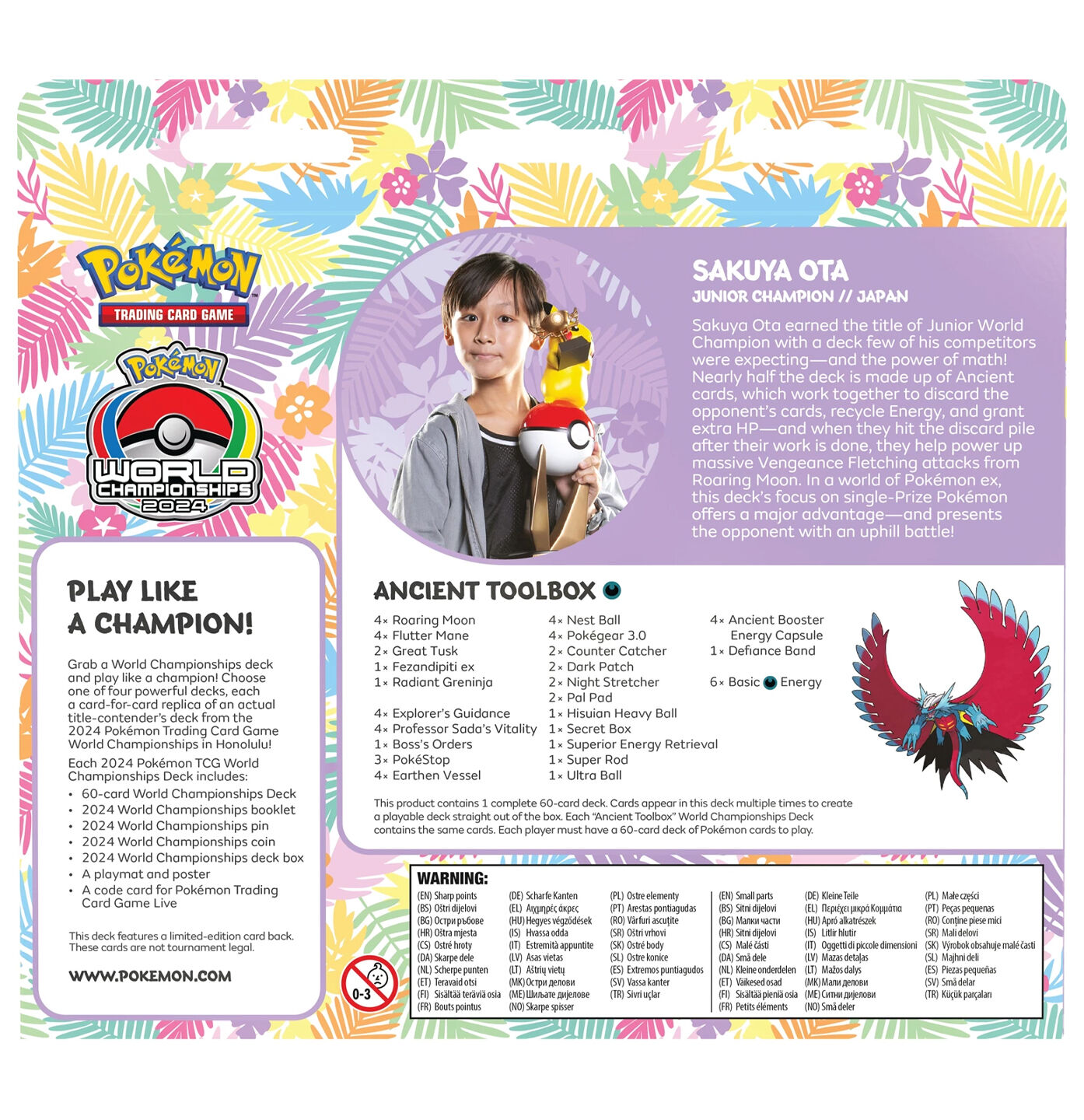 Pokémon 2024 World Championship Deck Roaring Moon - Junior Division Champion - EN