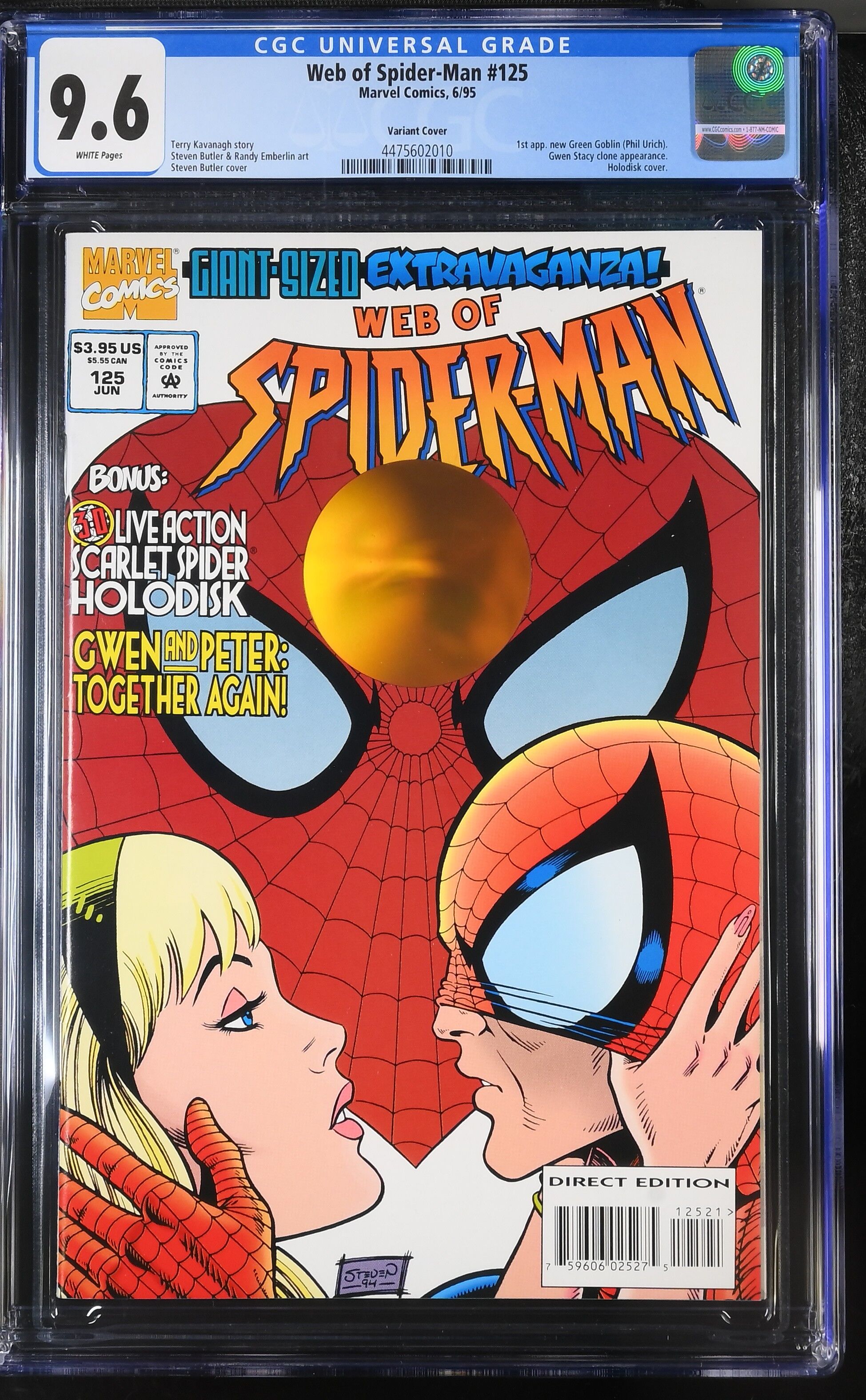 Web of Spider-Man #125 Holodisc Cover CGC 9.6 Web of Spider-Man #125 Holodisc Cover CGC 9.6
