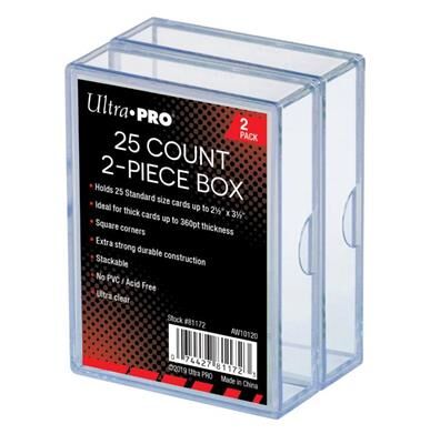 Ultra Pro - 2-Piece Storage Box for 25 Cards - Clear (2 Boxes)