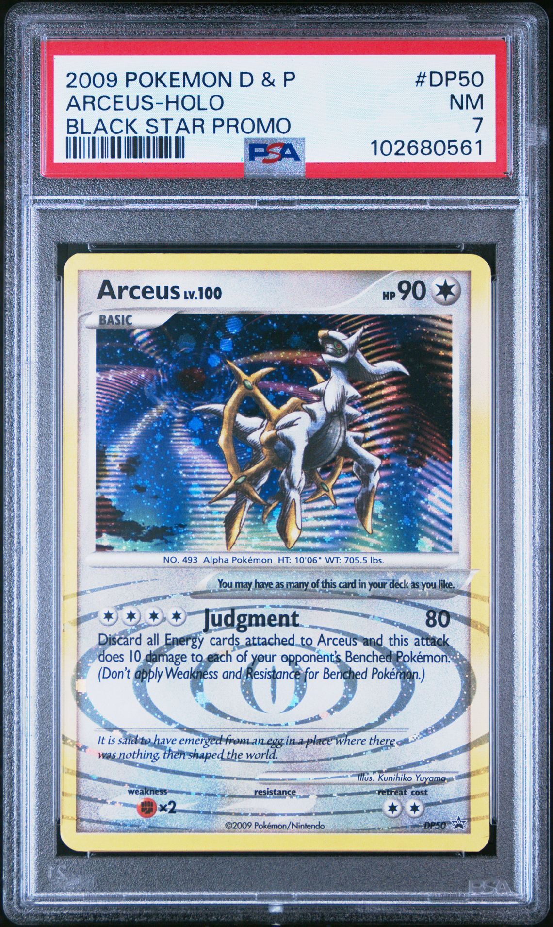 2009 POKEMON DIAMOND & PEARL BLACK STAR PROMO DP50 ARCEUS-HOLO - PSA 7 NM - Pokémon