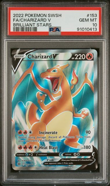 Charizard V #153 - Brilliant Stars - PSA 10 GEM-MT - Pokemon