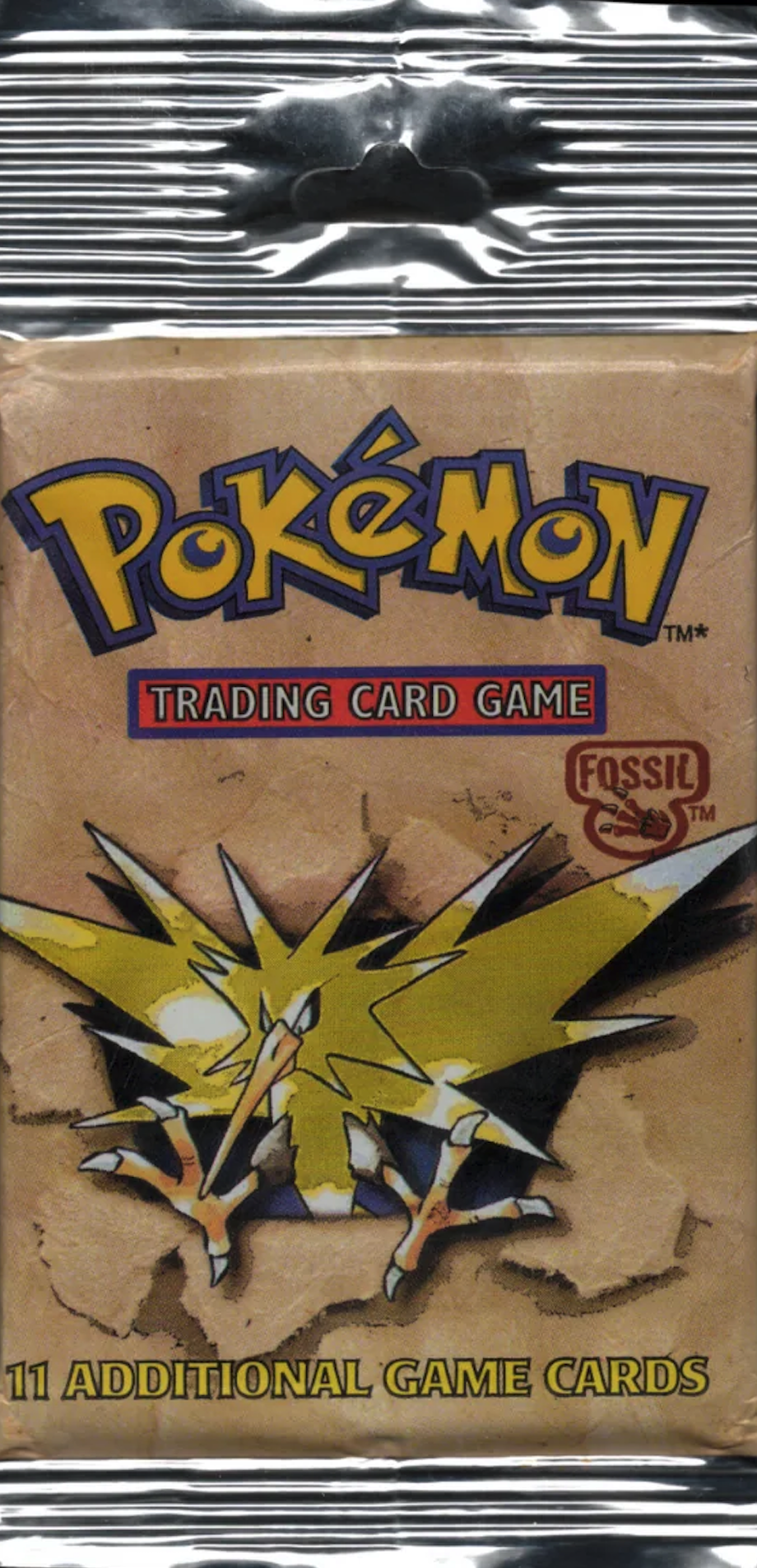 Pokémon Long Crimp Fossil Booster Sealed (Zapdos Artwork) 1999 - EN Pokémon Long Crimp Fossil Booster Sealed (Zapdos Artwork) 1999 - EN