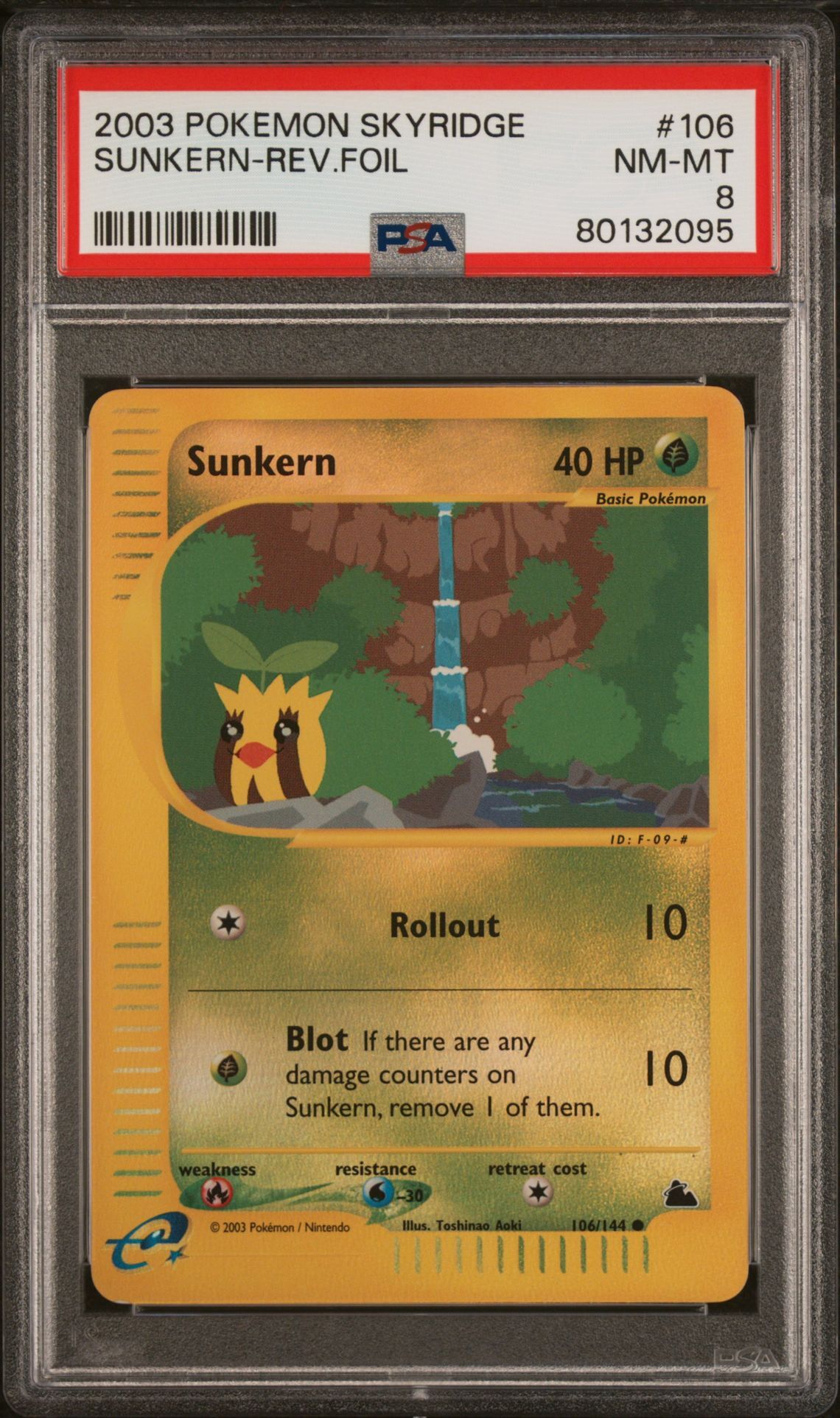 2003 POKEMON SKYRIDGE 106 SUNKERN-REVERSE FOIL - PSA 8 NM-MT 2003 POKEMON SKYRIDGE 106 SUNKERN-REVERSE FOIL - PSA 8 NM-MT