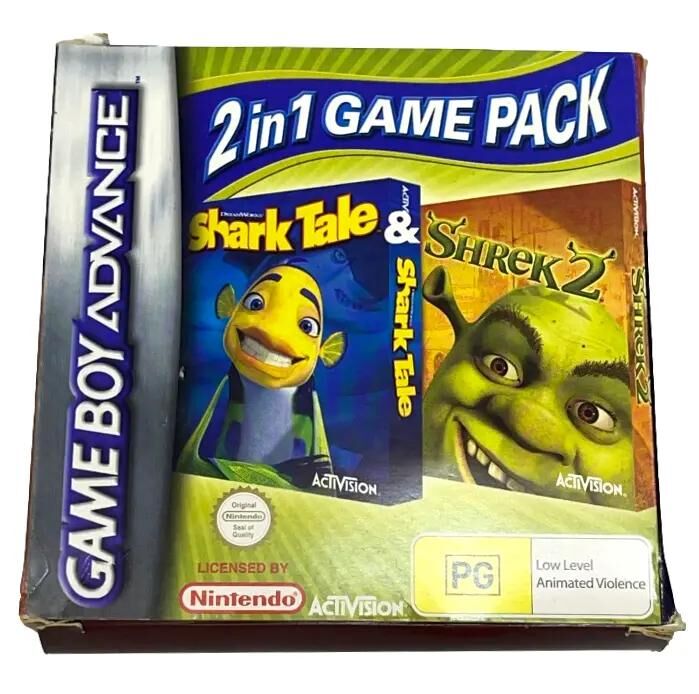 Shrek 2 Gameboy Advanced 2 In 1 Game Pack: Shark Tale & Shrek 2 - Game Boy Advance • Amazingtoys.ch