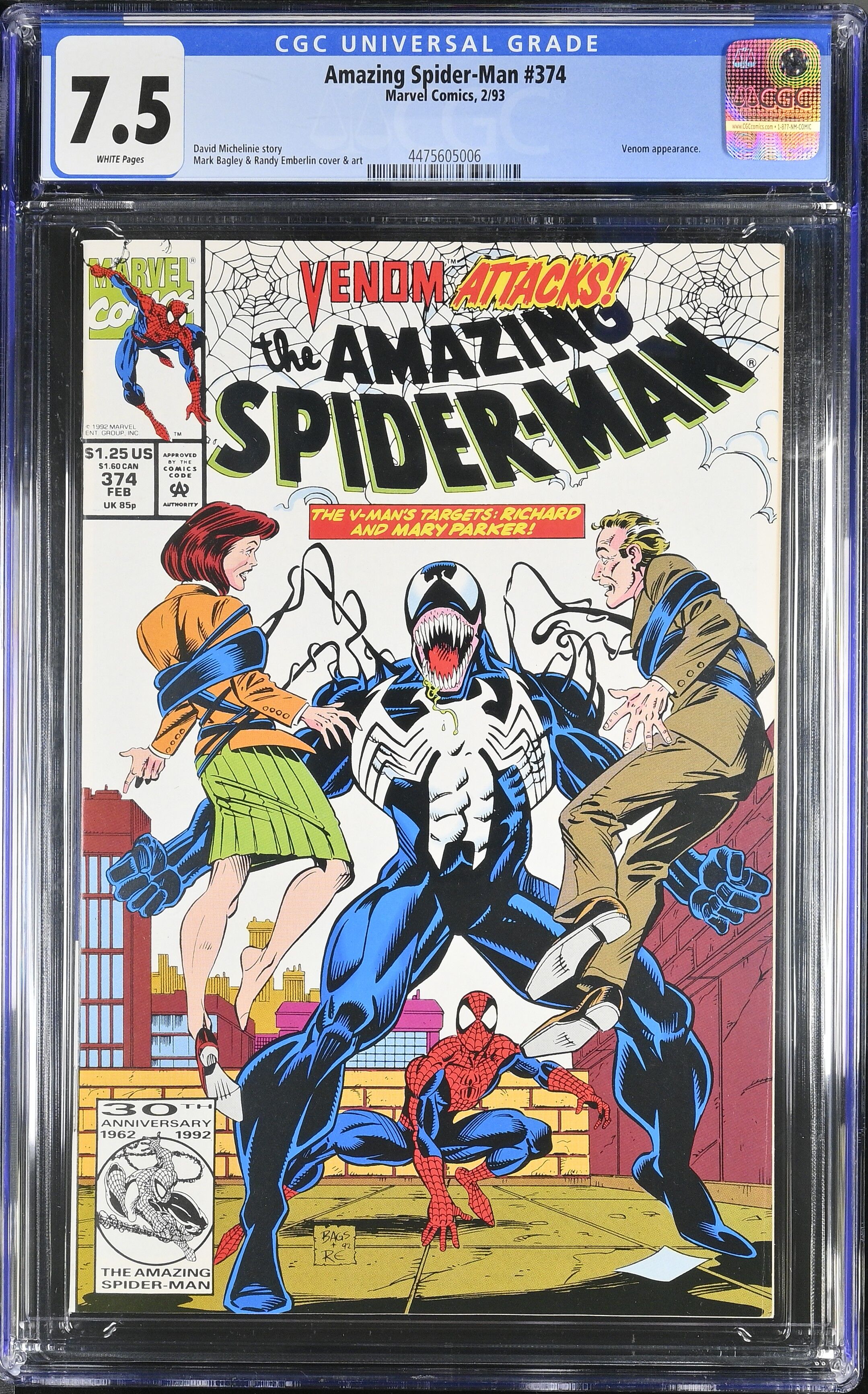 Amazing Spider-Man #374 CGC 7.5 Amazing Spider-Man #374 CGC 7.5