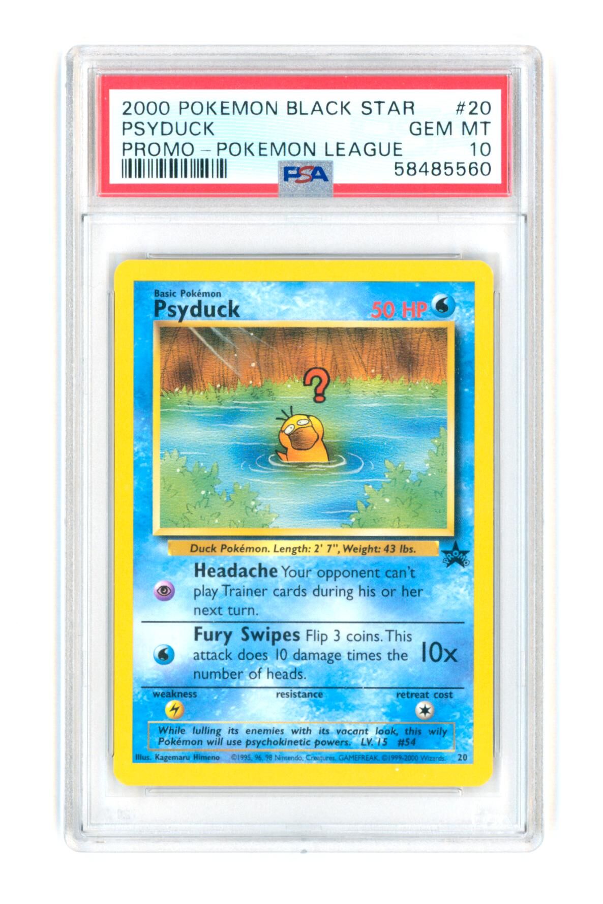 Psyduck - Black Star Promo 20 - PSA 10 GEM MINT - Pokémon Psyduck - Black Star Promo 20 - PSA 10 GEM MINT - Pokémon