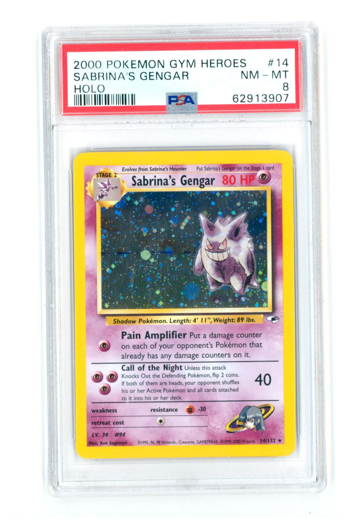 Sabrina's Gengar 14/132 - Gym Heroes - Holo Rare - PSA 8 NM-MT - Pokémon