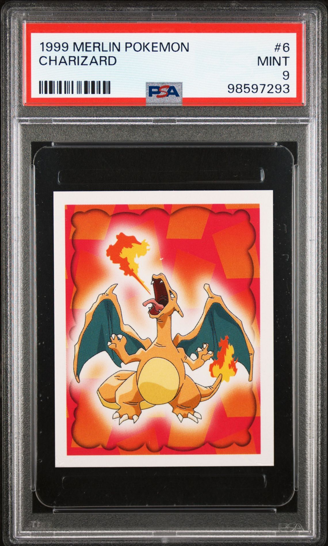 1999 MERLIN POKEMON 6 CHARIZARD - PSA 9 MINT - Pokémon