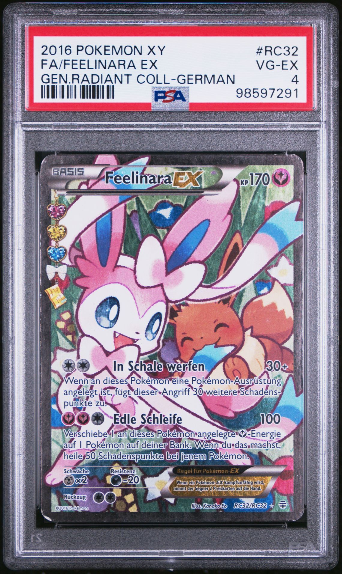 2016 POKEMON XY GENERATIONS RADIANT COLLECTION RC32 FULL ART/FEELINARA EX GERMAN - PSA 4 VG-EX - Pokémon 2016 POKEMON XY GENERATIONS RADIANT COLLECTION RC32 FULL ART/FEELINARA EX GERMAN - PSA 4 VG-EX - Pokémon