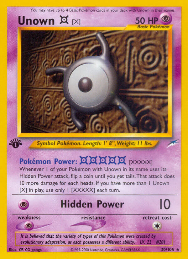 Unown X - 30/113 - 1st Edition - EN