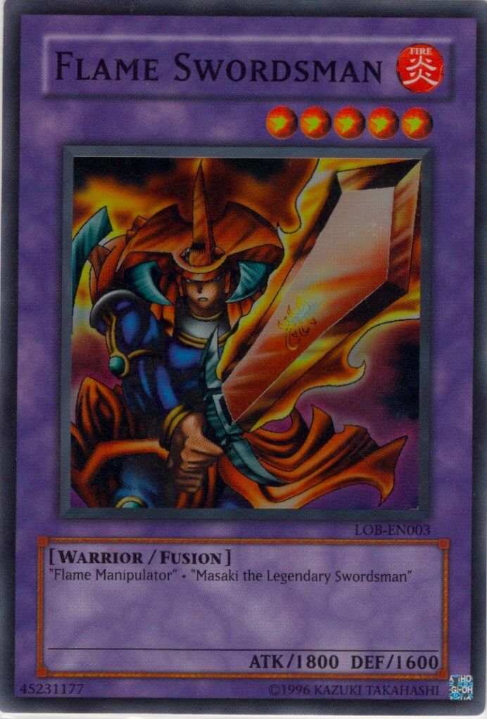 flame-swordsman-lob-en003-nm-super-rare-near-mint Flame Swordsman - LOB-EN003 - Super Rare - Near Mint